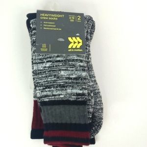 New mens 2 Pack heavyweight crew socks size 6-12 moisture wicking